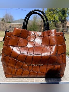 Dooney & Bourke Denison Large Barlow Croc-Embossed Bag